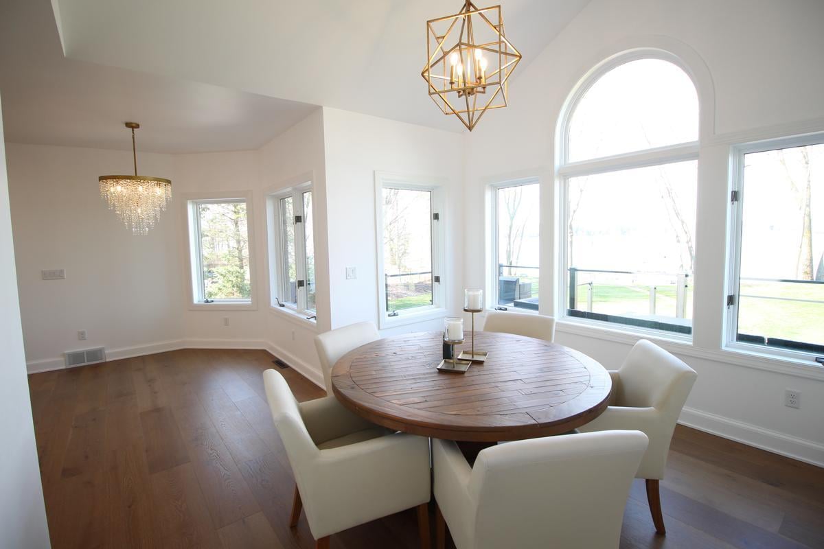 Custom-built home office with wood cabinetry by Ross Construction in Wausau, WI.